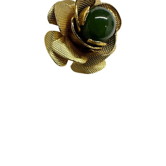 Green and Gold Floral Necklace - Picture 4 of 7